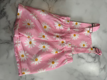 Pink Overalls with Sunflower Print and Adjustable Straps