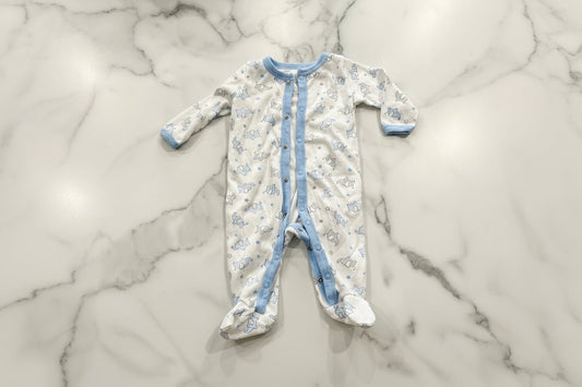 Infant Baby Blue Trim Sleeper 3 - 6 Months - Haven on Summer HillBaby Boy