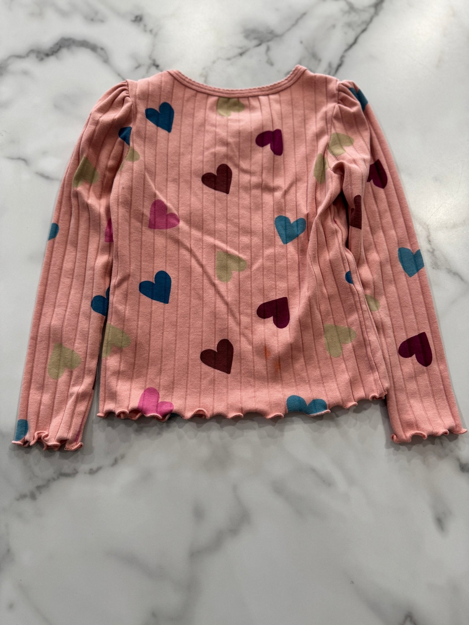 Heart Print Long Sleeve Tee - Haven on Summer HillDollar Bin