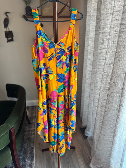 Tropical, Flowy Zip - Back Jumper, Women's Large - Haven on Summer HillWomen's Apparel