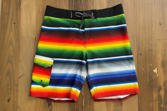 Vibrant Stripe Men's Swim Trunks, 38 Waist - Haven on Summer HillMen's Apparel