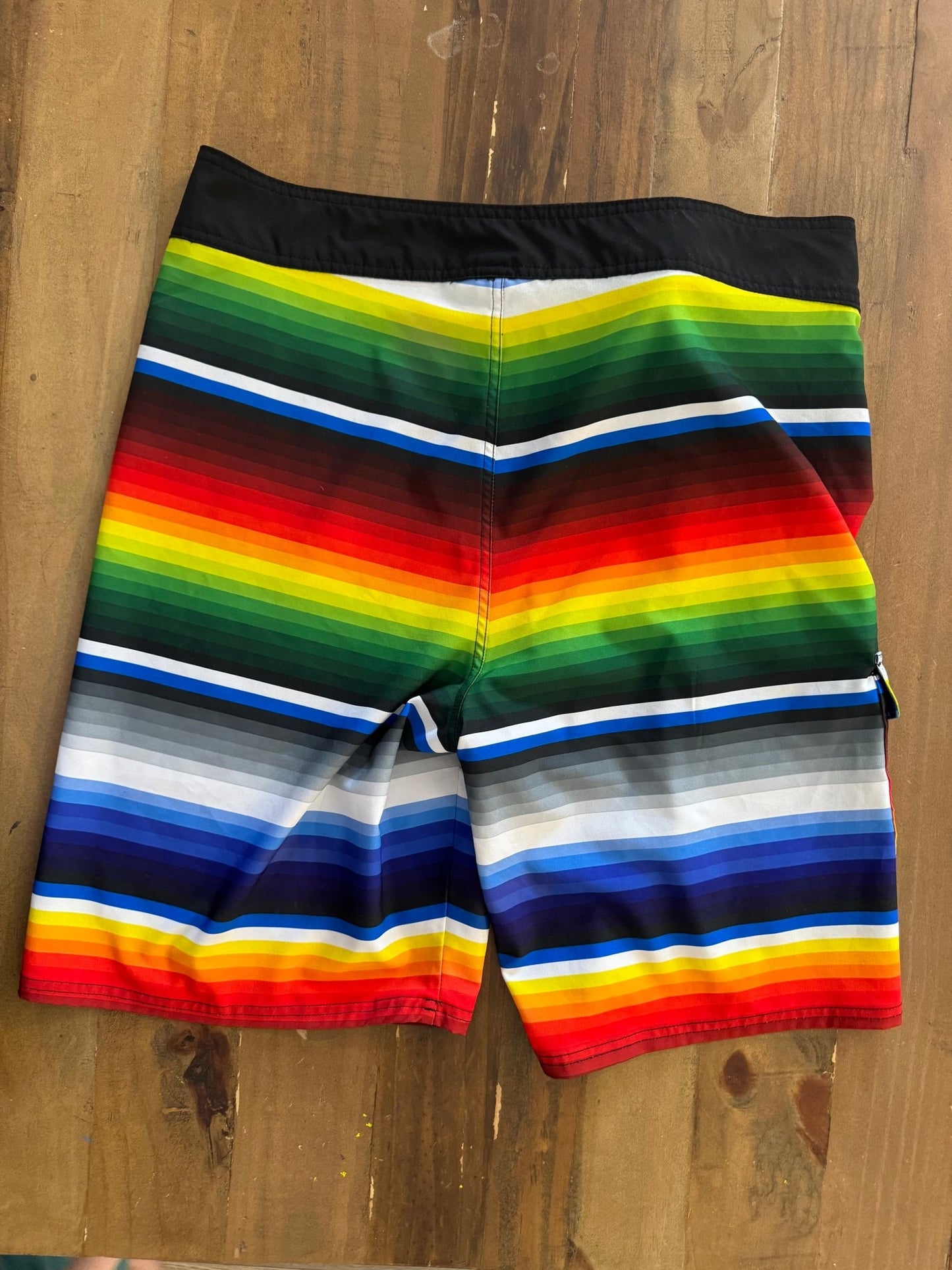 Vibrant Stripe Men's Swim Trunks, 38 Waist - Haven on Summer HillMen's Apparel