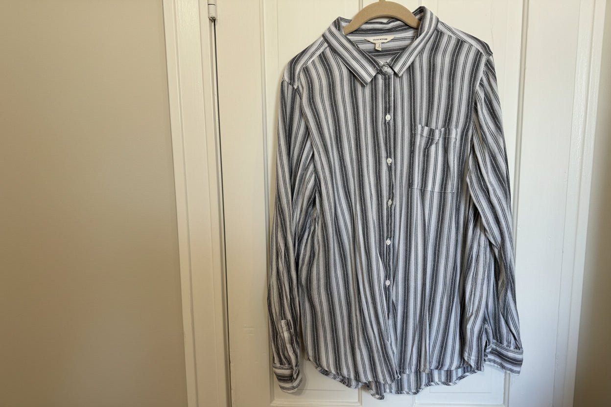 Lucky Brand Striped Collared Tunic Shirt Women's Large - Haven on Summer HillWomen's Apparel