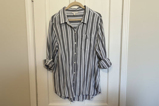 Lucky Brand Striped Collared Tunic Shirt Women's Large - Haven on Summer HillWomen's Apparel