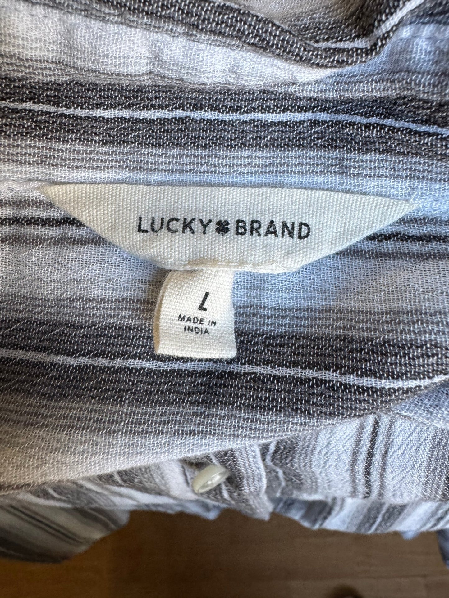 Lucky Brand Striped Collared Tunic Shirt Women's Large - Haven on Summer HillWomen's Apparel