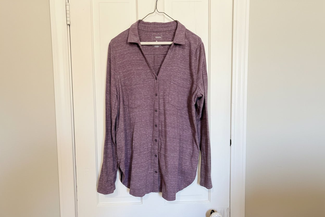 Maroon Heather Soft Button Up Tunic Women's XL - Haven on Summer HillWomen's Apparel