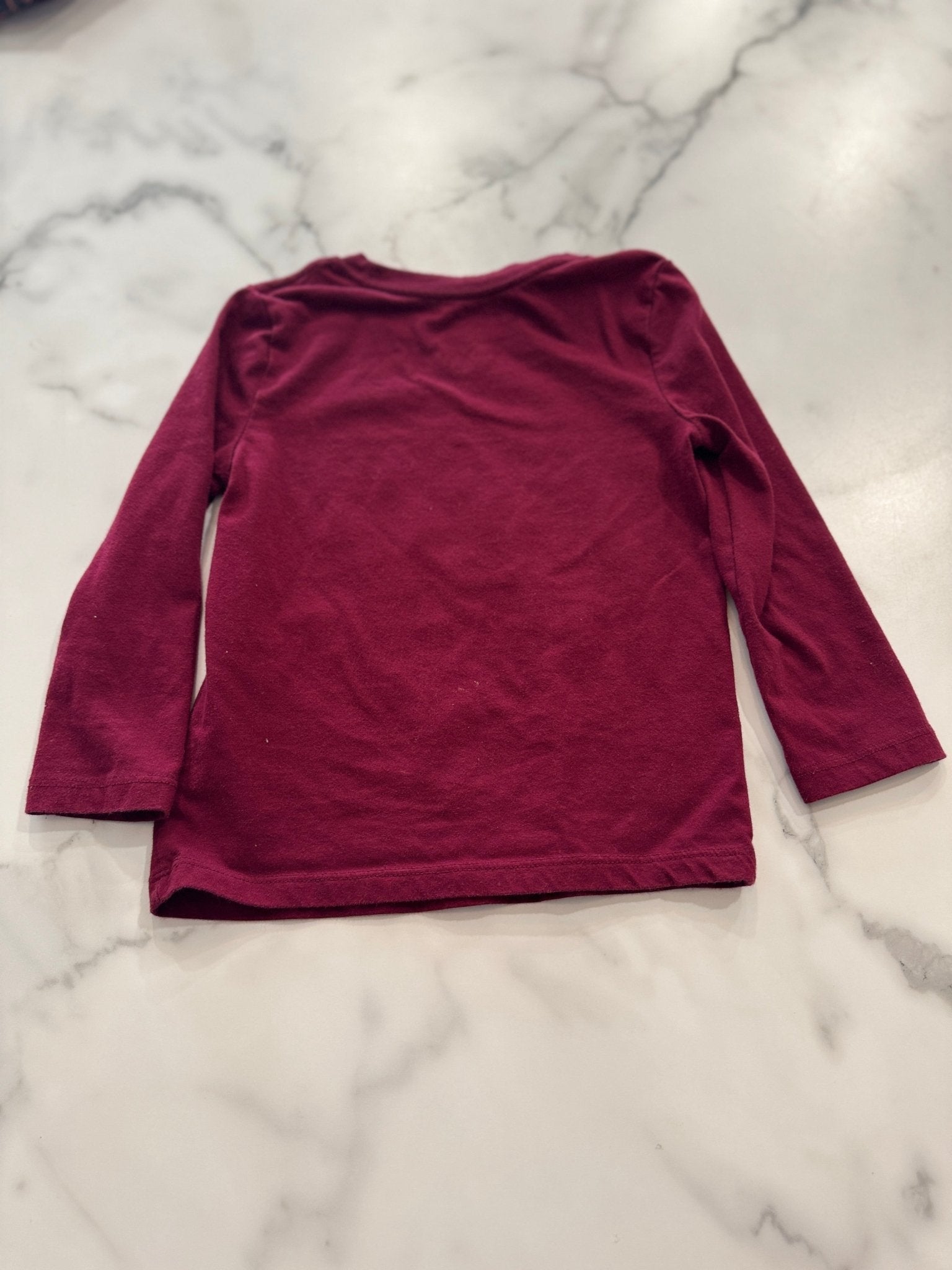 Burgundy Happy & Thankful Long Sleeve Tee, 4T - Haven on Summer HillGirl's Apparel