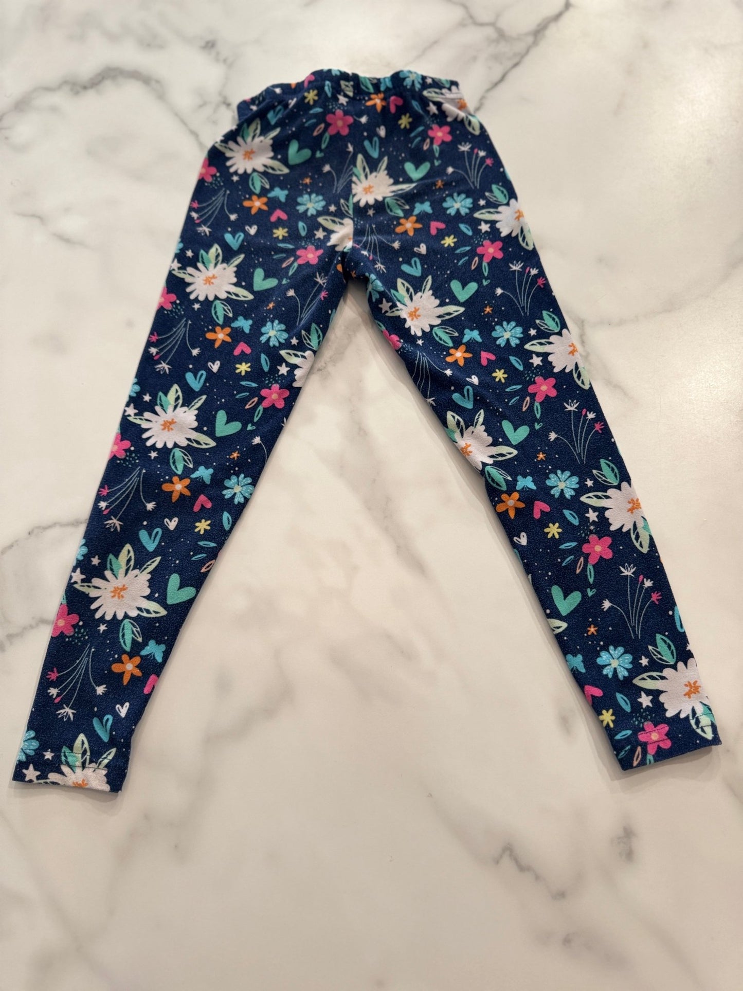 Ultra Soft Navy Leggings with Floral Pattern 4/5T - Haven on Summer HillGirl's Apparel