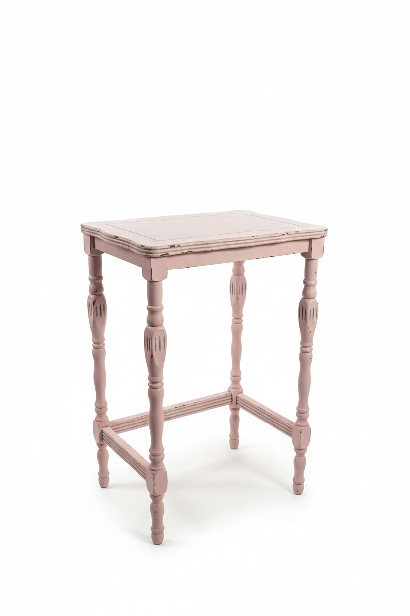 Light Pink Distressed Side Table