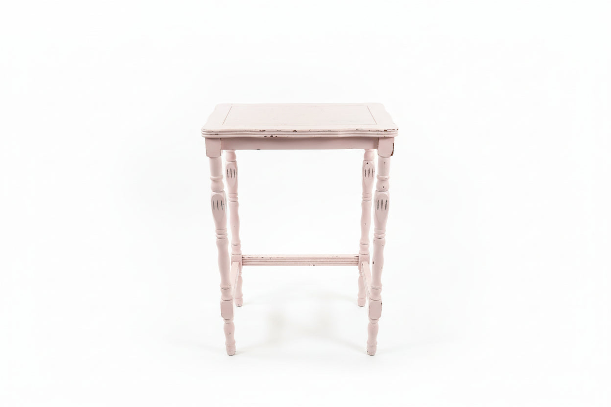 Light Pink Distressed Side Table