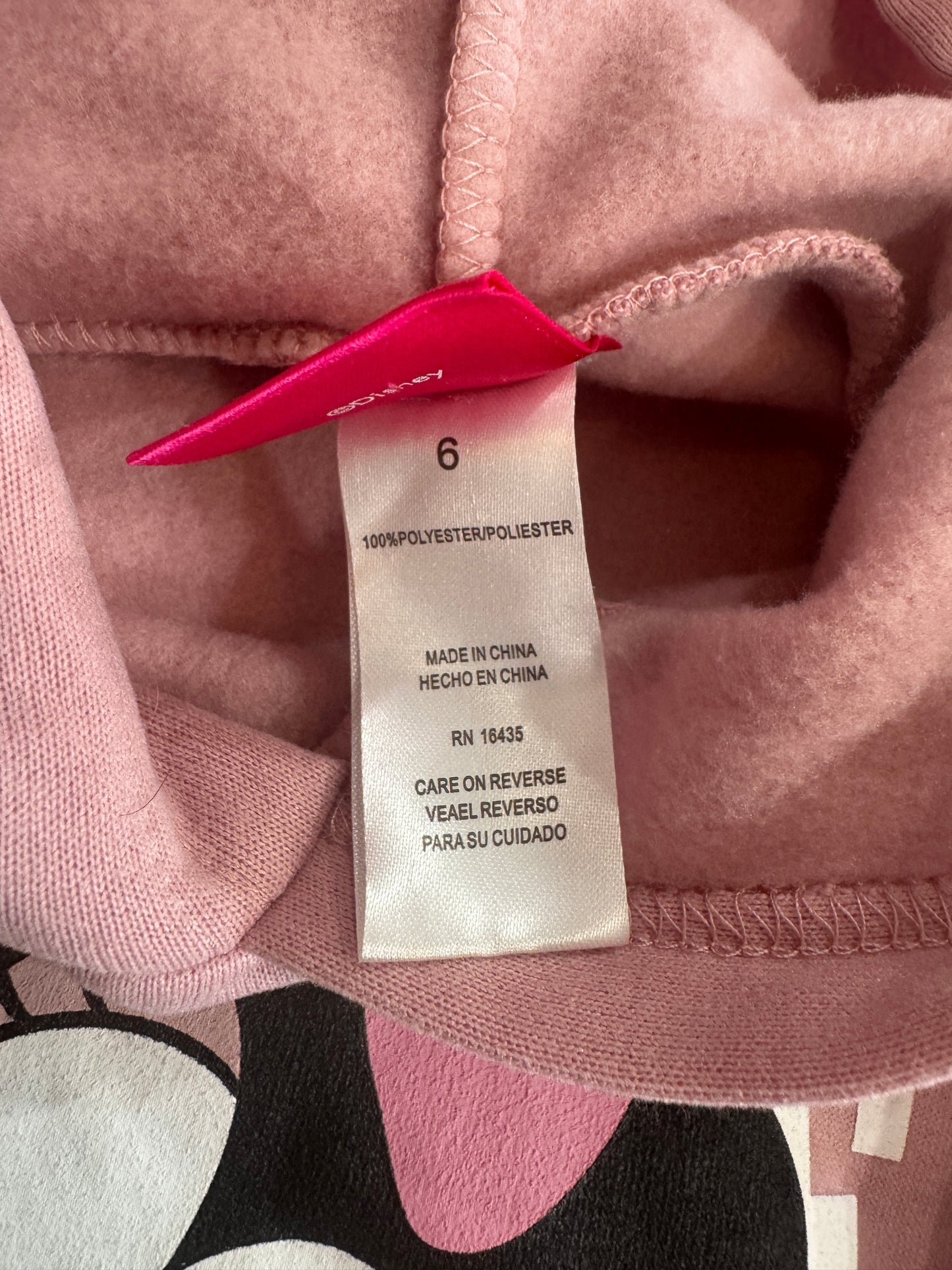 Minnie Mouse Dusty Pink Hooded Sweatshirt 5/6