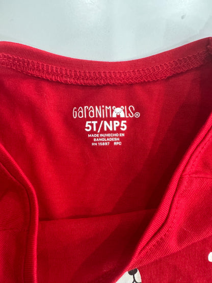 Red Long Sleeve Polar Bear Tee 5T