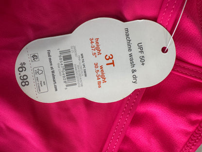 Hot Pink One Piece Swimsuit with Ruffle Trim New with Tags 3T
