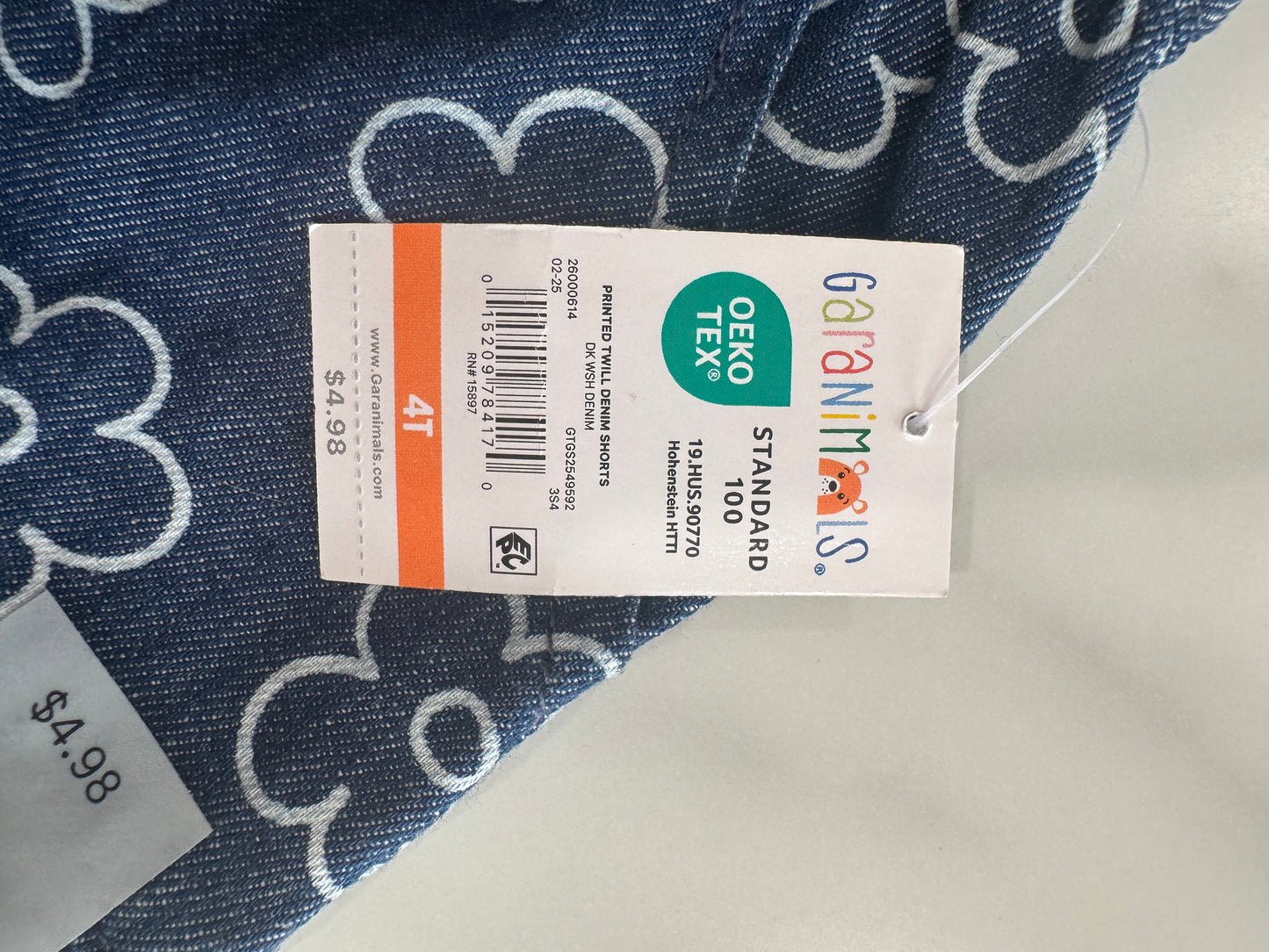 Floral Print Jean Shorts with Ruffle Pocket Detail New with Tag 4T
