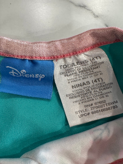 Disney Frozen Teal Lounge Set with Floral Shorts 4T