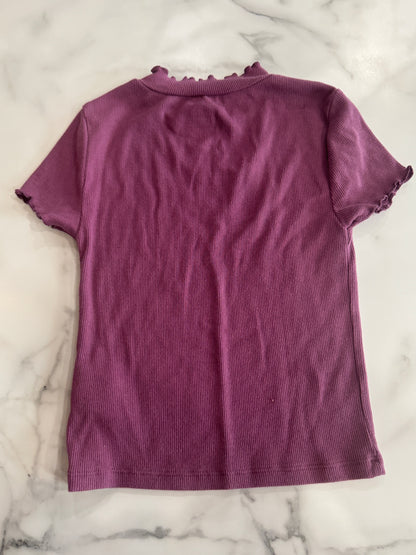 Soft Raisin Colored Short Sleeve with Ruffle Neck 4/5T