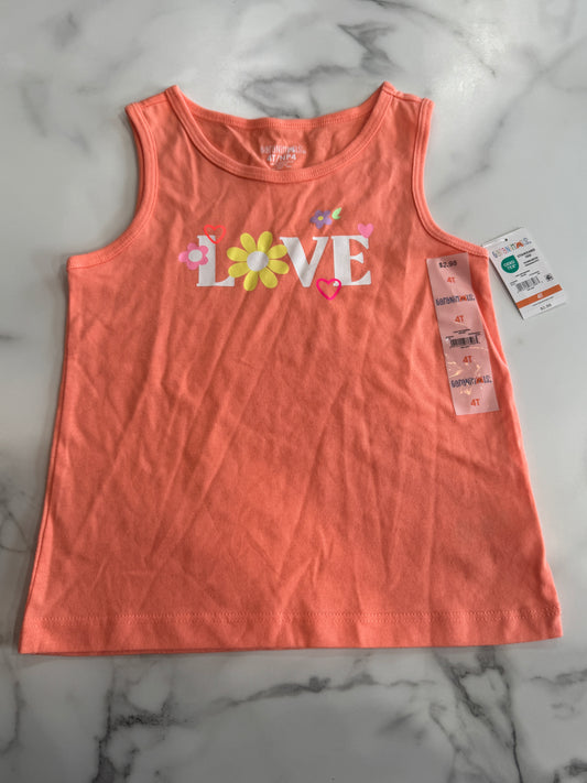 Orange Love Tank New with Tags 4T