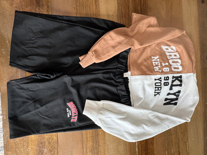 Brooklyn Cropped Hoodie & Wide Leg Pant Set