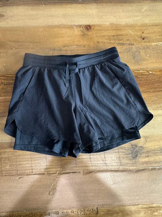 Black Comfort Athletic Shorts with Lining and Drawstring