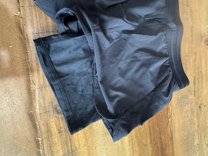 Black Comfort Athletic Shorts with Lining and Drawstring