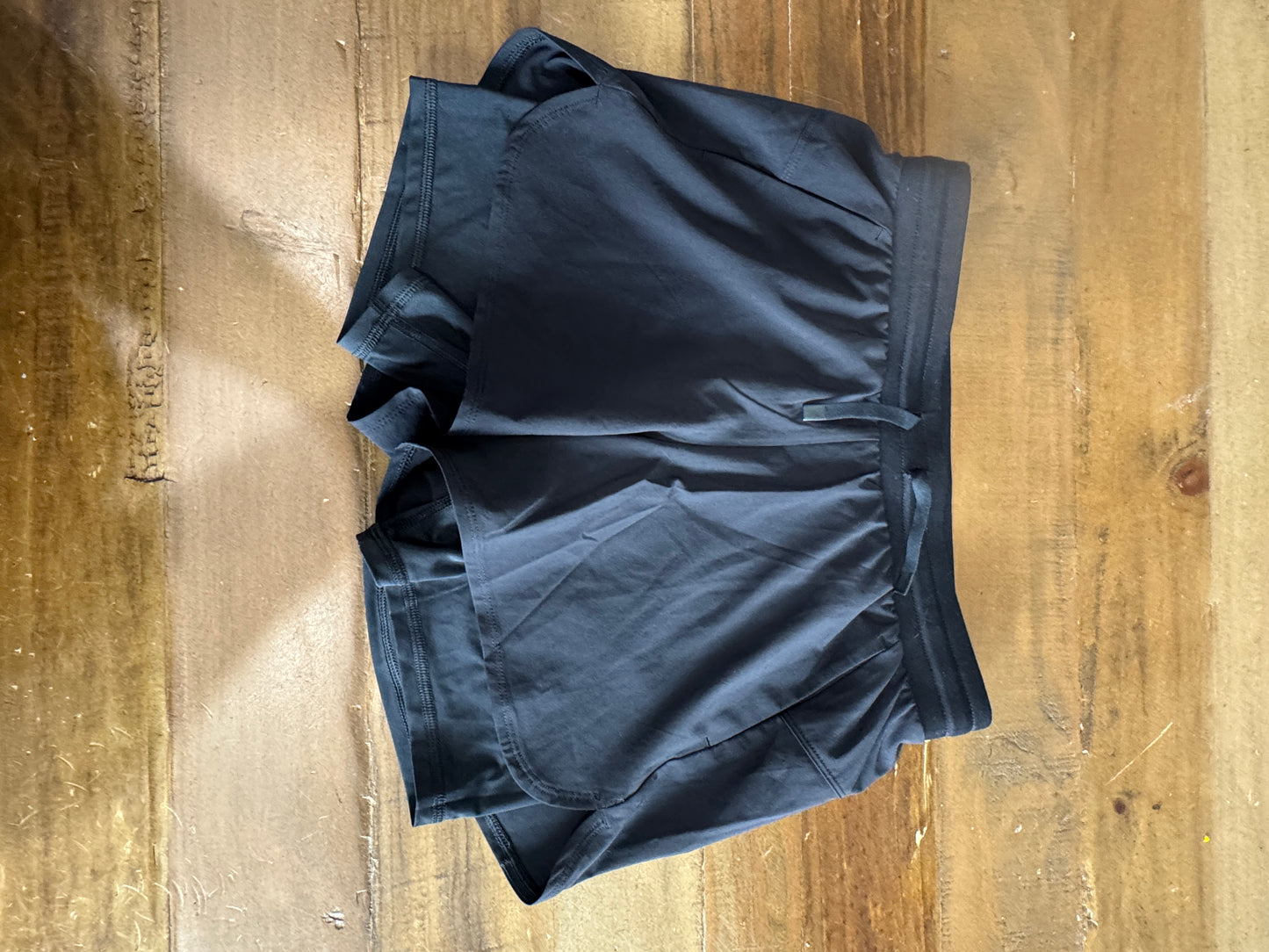 Black Comfort Athletic Shorts with Lining and Drawstring