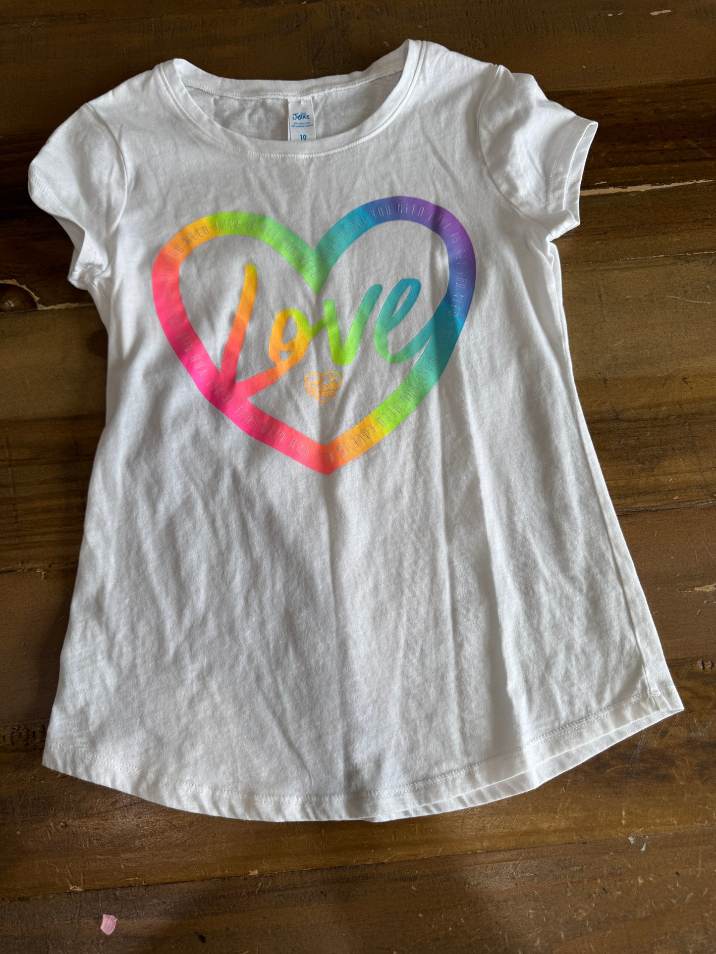 Justice Scoop Hem Tee Size 10