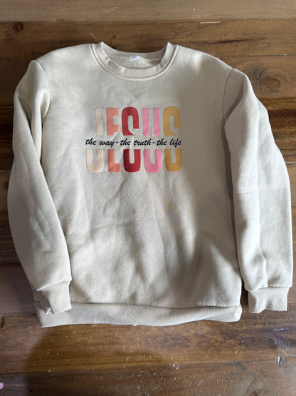 Jesus Beige Sweatshirt Girl's 12