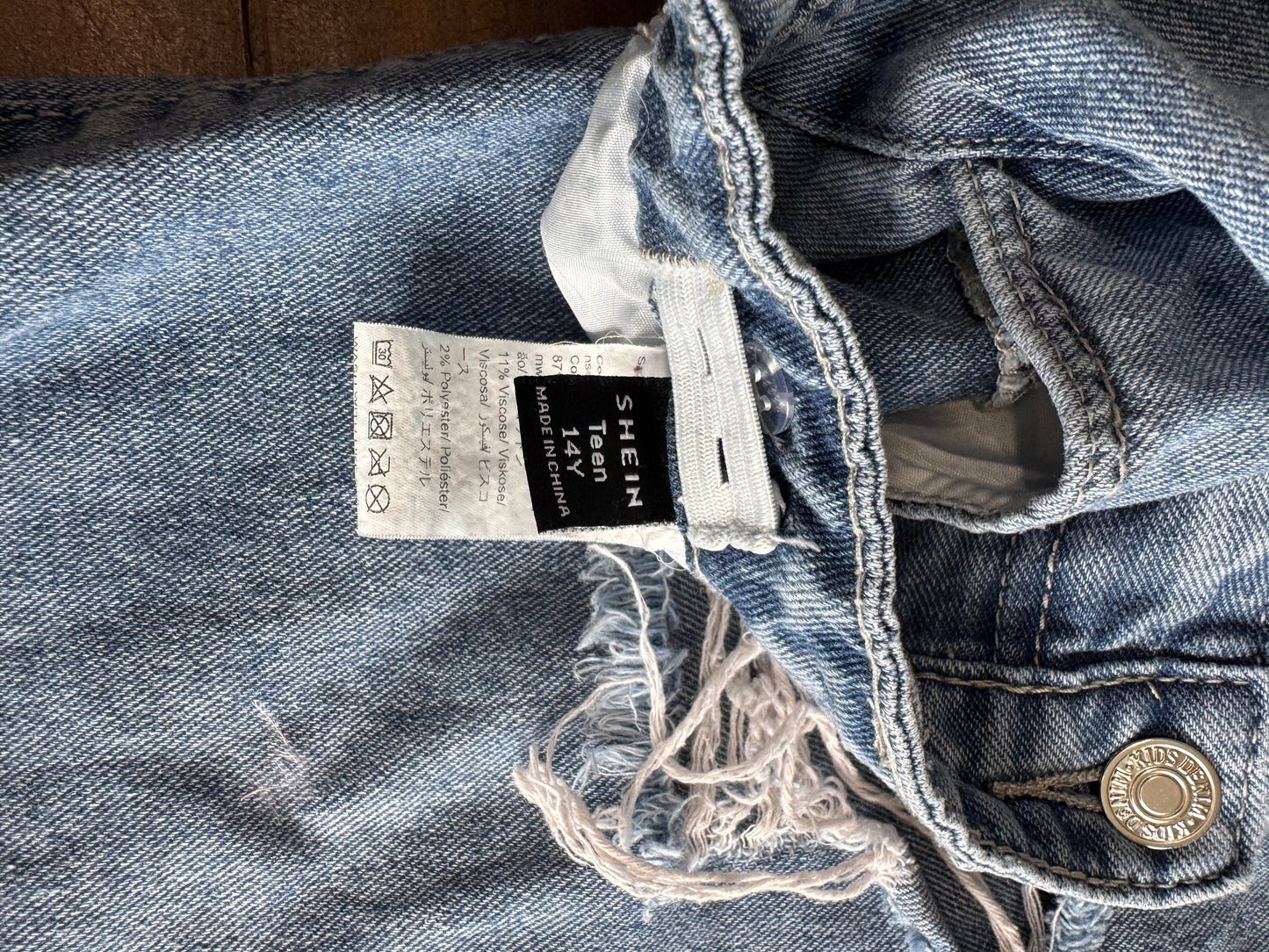 Ultra Distressed Wide Leg Jean Girl's 14