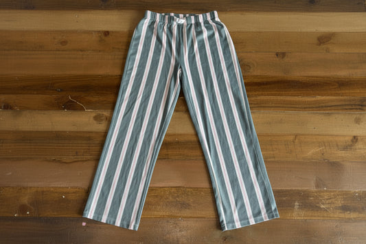 Soft Wide Leg Cozy Pant, Pink & Grey Stripe, Girls 14 XL