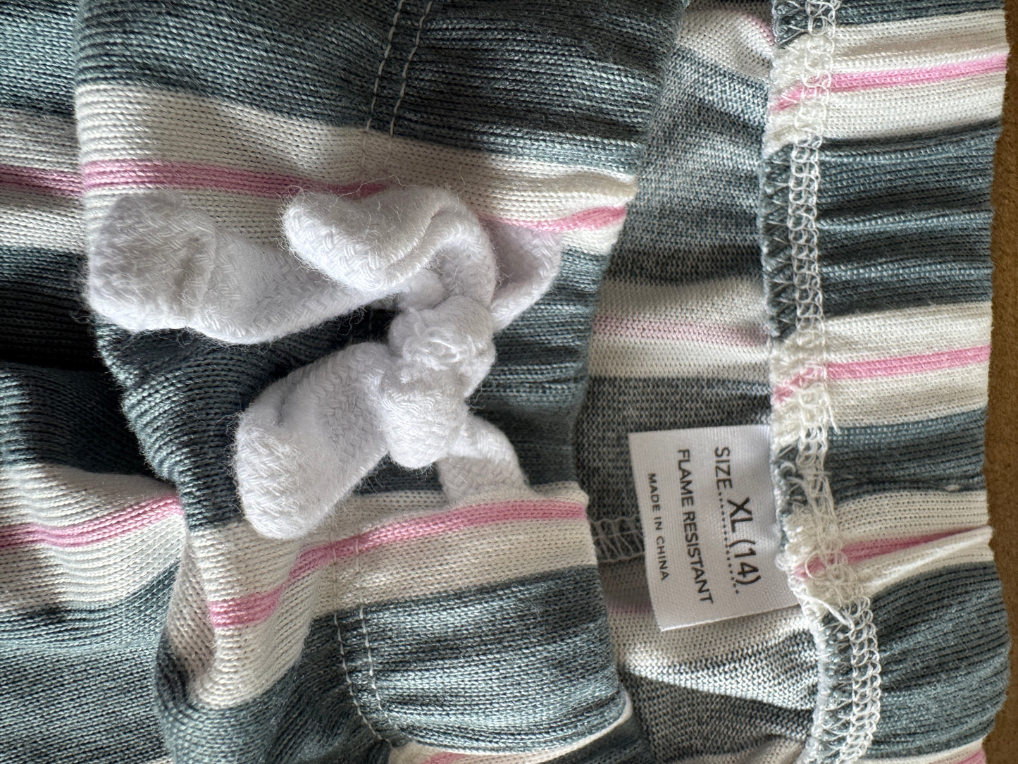 Soft Wide Leg Cozy Pant, Pink & Grey Stripe, Girls 14 XL