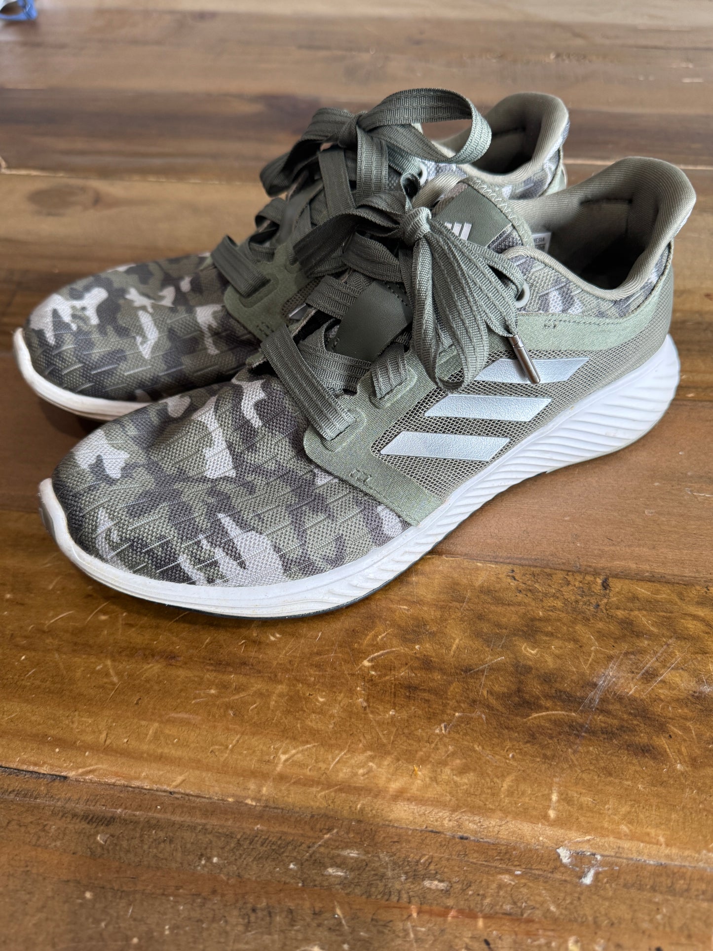 Olive Green Camo Adidas Women's Sneaker, Like New - Size 8
