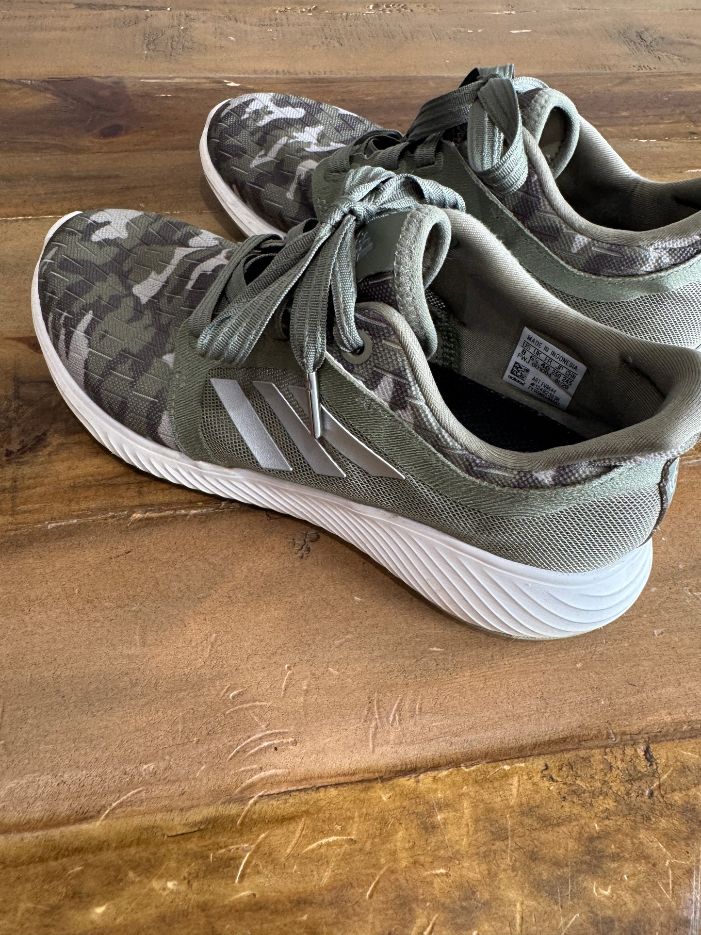Olive Green Camo Adidas Women's Sneaker, Like New - Size 8