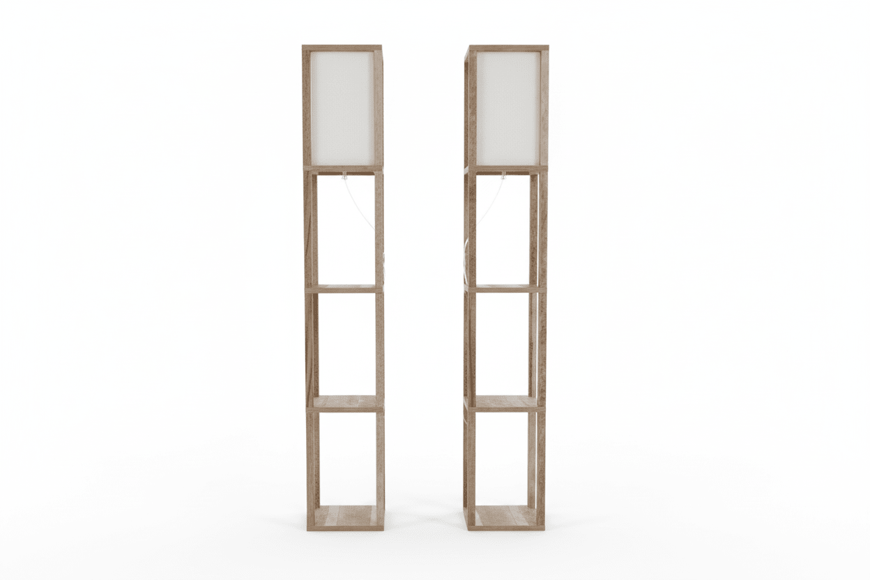 Grey Weathered Floor Shelf Lamp, Single or Set - Haven on Summer HillHome GoodsSingle Floor Lamp