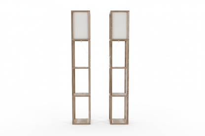 Grey Weathered Floor Shelf Lamp, Single or Set - Haven on Summer HillHome GoodsSingle Floor Lamp