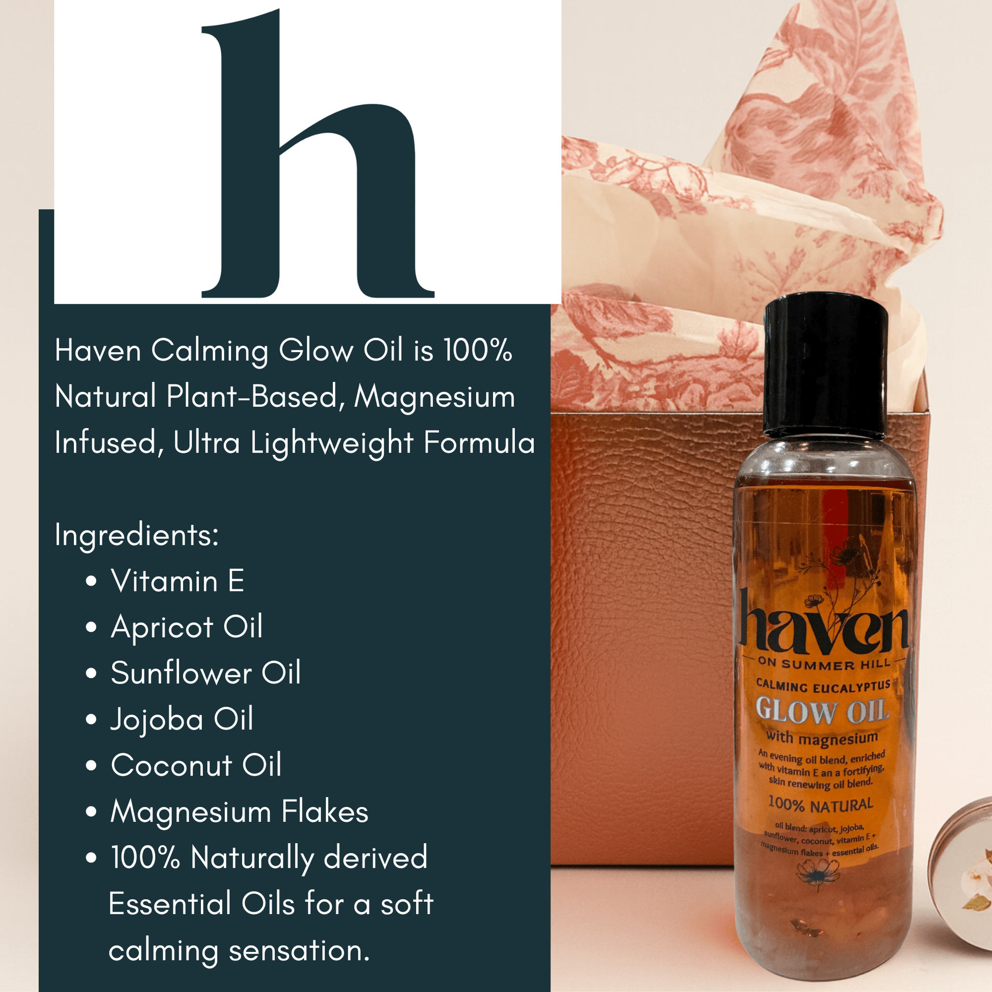 All Natural Vitamin E Night Oil with Magnesium - Haven on Summer HillBody Oil4oz Drop Cap Bottle