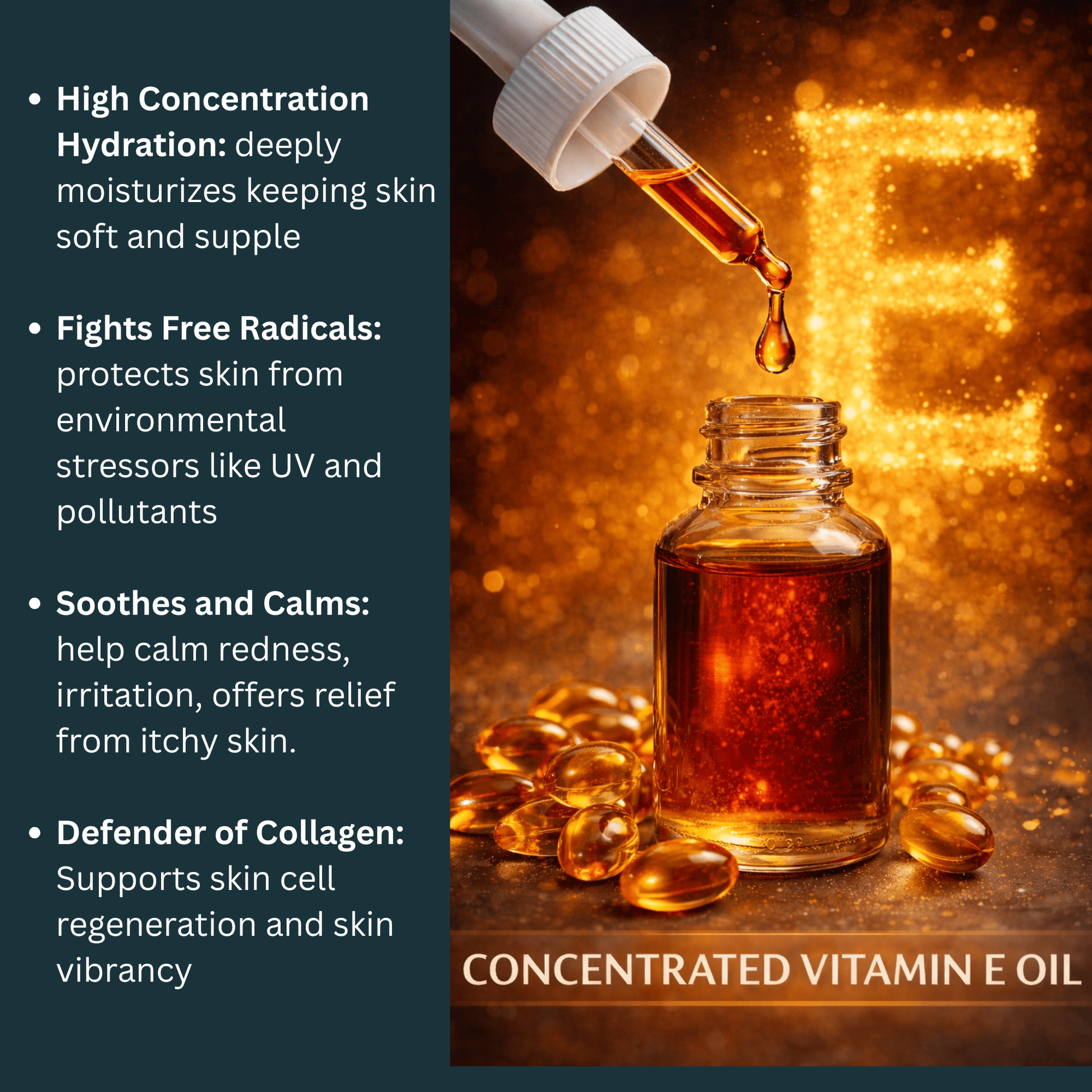 All Natural Vitamin E Night Oil with Magnesium - Haven on Summer HillBody Oil4oz Drop Cap Bottle